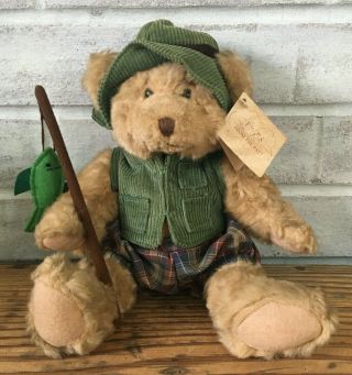 Russ Berrie Bears From The Past Montana Plush Stuff Animal Toy Fisherman W Tag