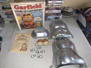 Vintage - Garfield The Cat - Cake Pan Mold Set - Wilton - 1984 - Complete - Rare
