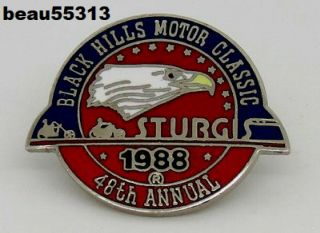 " Very Rare " 3rd Year 1988 Sturgis Chamber South Dakota 48th Annual Rally Pin