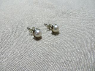 Silpada Rare Retired Sterling Silver White Cultured Pearls Stud Earrings Marked