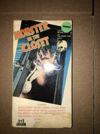 Vhs Monster In The Closet Horror Rare Htf Cult 80s 1987 Lorimar Video