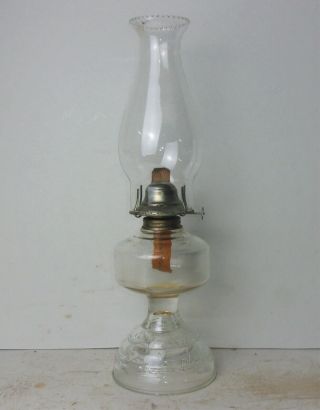 Antique Vintage Decorative Clear Glass Oil Kerosene Hurricane Lamp