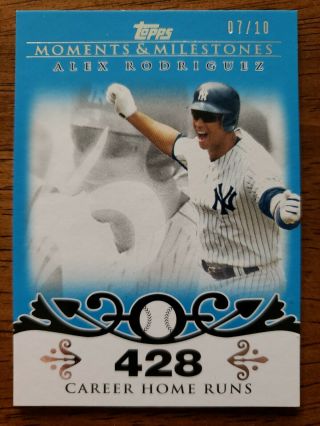 Alex Rodriguez 2008 Topps Moments And Milestones Blue 
