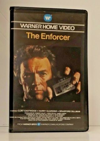 The Enforcer Rare Uk Pal Vhs Warner Home Video 1976 Clint Eastwood John Mitchum