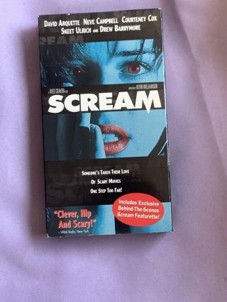 Scream (vhs,  1997) Rare Blue Neve Campbell Cover David Arquette Courtney Cox