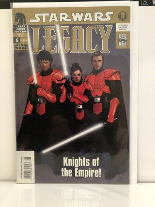 Star Wars Legacy 6 Nm 2006 Rare Newsstand Edition.  Adam Hughes Cover Dark Hors