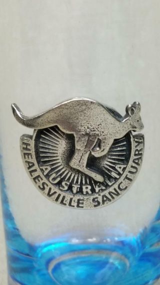 Rare Healesville Kangaroo Sanctuary Australia - Fine Pewter Emblem Shot Glass 4 "