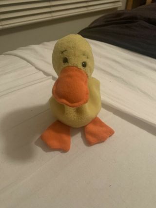 Rare Quackers Ty Beanie Baby Without Wings - No Tag