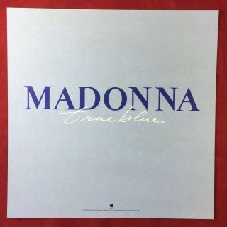 Rare MADONNA: True Blue PROMO ALBUM FLAT WALL or WINDOW DISPLAY 12 