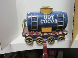 Rare Hot Cocoa Car Christmas Express Train Stocking Holder Metal