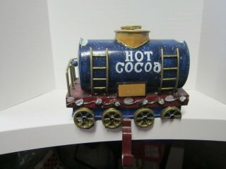 Rare Hot Cocoa Car Christmas Express Train Stocking Holder Metal 2