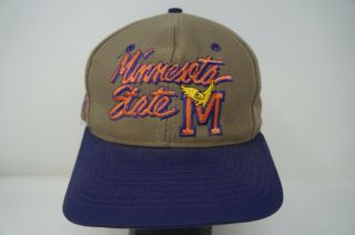Rare Vintage Totw Minnesota State Ncaa Snapback Hat Cap 80s 90s Brown Two Tone