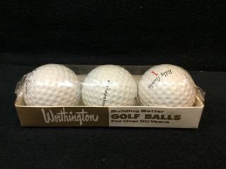 Rare Vintage Old Stock Billy Burke 1 Golf Balls In Sleeve Of 3
