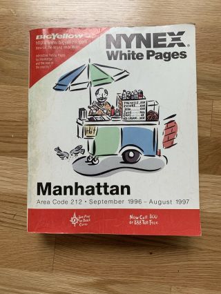 Rare Phone Book 1996 - 1997 Nynex White Pages Manhattan Genealogy