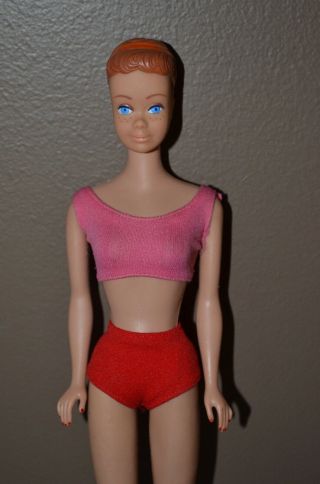 Vintage Barbie - Wig Wardrobe/fashion Queen Style Midge,  Orange Band,  Swimsuit