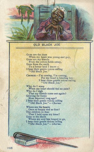 Black Americana Undivided Antique Postcard Old Joe