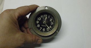 Antique Vintage Detroit Phinney Walker Rim Wind Set Car Clock For Repair Parts