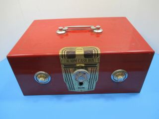 Rare Vintage 1940s 1950s Wind Up Alarm Dual Combination Safe Cash Box Bank Vsl
