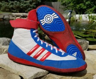 Rare Rwb Adidas Combat Speed 4 Iv Wrestling Shoes Size 10.  5