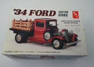 1934 Ford Custom Stake Pickup Truck Model Car Kit By Amt Usa
