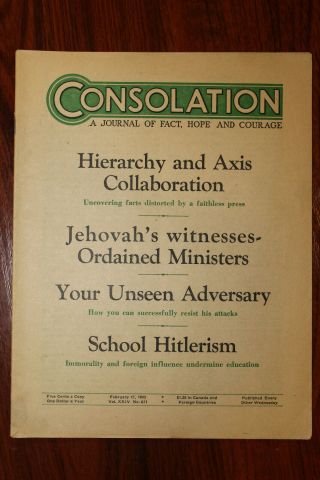 Consolation 611 February 17 1943 Watchtower Jehovah 