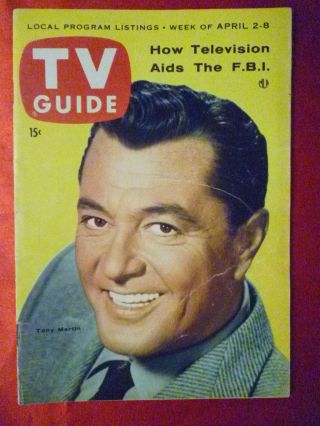 Cleveland April 2 - 8 1955 Tv Guide Tony Martin Gleason Marilyn Monroe Dimaggio