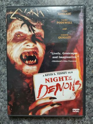 Night Of The Demons (dvd,  1987,  2004) Rare,  Anchor Bay Horror (1988) W/ Insert