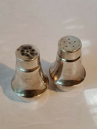 Vtg Duchin Creation Weighted Sterling Silver Salt,  Pepper Shakers Glass Lined