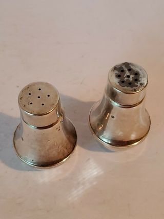 Vtg Duchin Creation Weighted Sterling Silver Salt,  Pepper Shakers Glass Lined 3