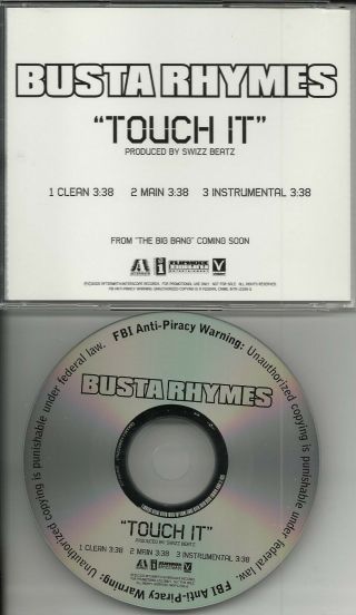 Busta Rhymes Touch It W/ Rare Instrumental Radio Promo Dj Cd Single 2006