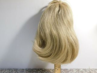 J5 Vintage Human Hair Honey Blonde Doll Wig W Bangs " Famous Boutique "