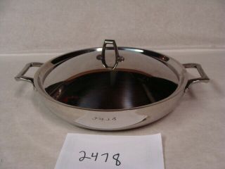 Very Rare Limited Revere Ware Stainless 2 Handle 10.  5 Skillet Saute Pan W/lid