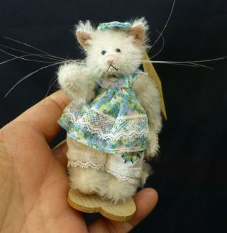 Deb Canham Bear Character Cat " Pru ",  Limited Edition Teddy Bear Character