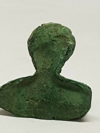 A PERFECT ANCIENT ROMAN BRONZE BUST HEAD 69,  5 GR 55 MM 3