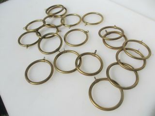 Large Antique Brass Curtain Rings Holder Hangers Victorian Loops Old 3 " X19