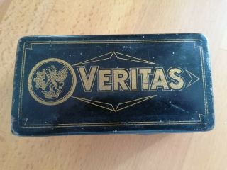 Veritas Vintage Antique Retro & Very Rare Black Sewing Machine Accessories Tin