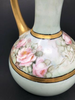 Hand Painted Vienna Austria Porcelain Cruet W/ Gold Stopper Signed dated 1906 3