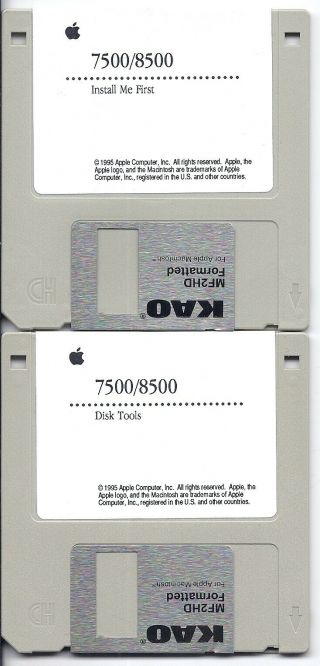 Vintage Software Floppy Disk - Apple Power Mac 7500 8500 (set Of 2,  Rare)