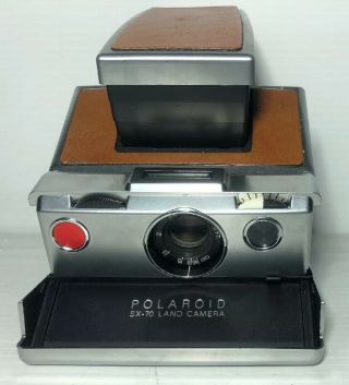 Vintage Polaroid Sx - 70 Land Camera Brown Tan Leather Rare Classic