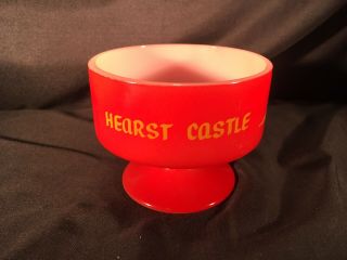 Vtg Rare Federal Glass Red Hearst Castle Primary Footed Custard Sherbet Bowl