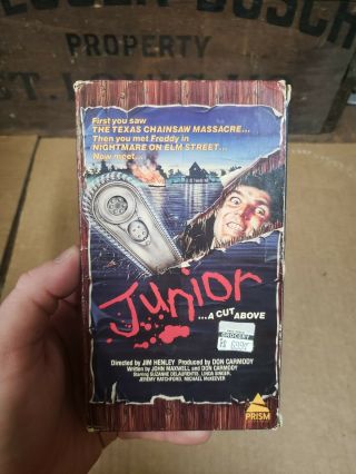 Junior A Cut Above Vhs Rare Horror Slasher 1985 Hot Water 1986 Jim Henley Prism