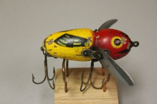 Vintage Heddon Crazy Crawler YRH 2100 Wood Fishing Lure Bait 3