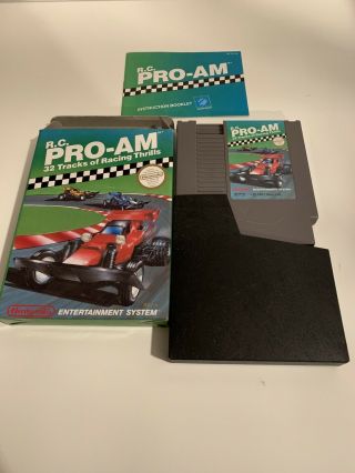 R.  C.  Pro - Am Nintendo Nes Complete Cib Rare Classic