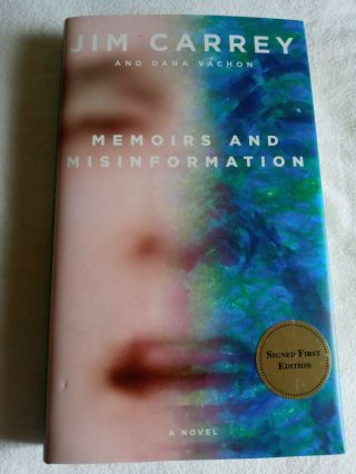 Jim Carrey - Hand Signed Book Memoirs And Misinformation - Rare Autograph -