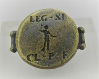 Scarce Ancient Roman Silvered Bronze Legionary Ring 