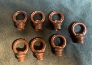 7 Antique Vintage Brass Chandelier Light Fixture Socket Loop Parts