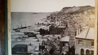 1890 Large Antique Photograph - Hastings Old Town From East Hill