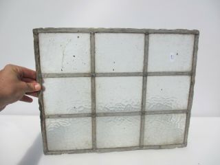 Vintage Stained Leaded Glass Window Panel Antique Old Frosted 17.  5 " X 14 "