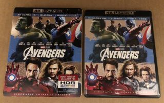 Marvel The Avengers 4k Ultra Hd,  Blu - Ray With Rare Slipcover Case 1