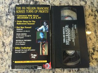 HELLRAISER: INFERNO RARE FULL LENGTH PROMO SCREENER VHS 2000 HORROR GORE CLASSIC 2